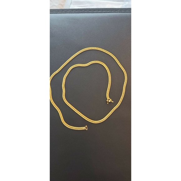 18K Saudi Real Gold Necklace 750 Fine 20” Long Curb Chain - Picture 6 of 9